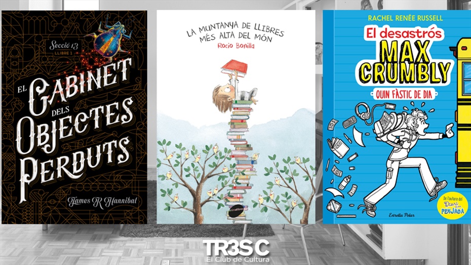 Llibres: La muntanya de llibres més alta del món, El desastrós Max Crumbly, El gabinet dels objectes perduts